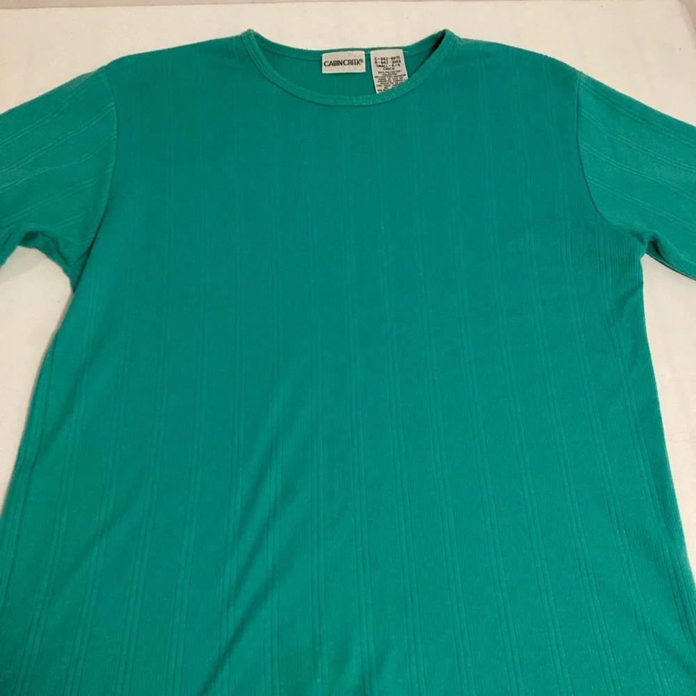 Cabin creek short sleeve small green blouse